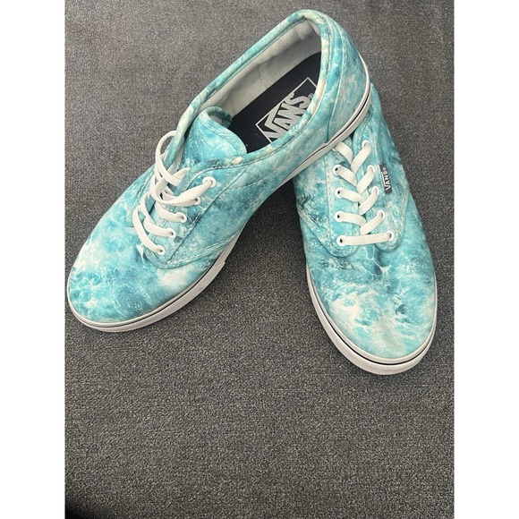 Vans Shoes - Vans Watercolor Aqua/Blue/White Canvas Sneakers, Women's Sz. 7.5 , Super‎ Cute!